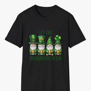 St Pattys Day Fun Adult Gnome Print T Shirt